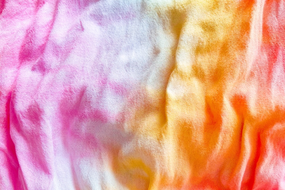 fabric being tie dyed